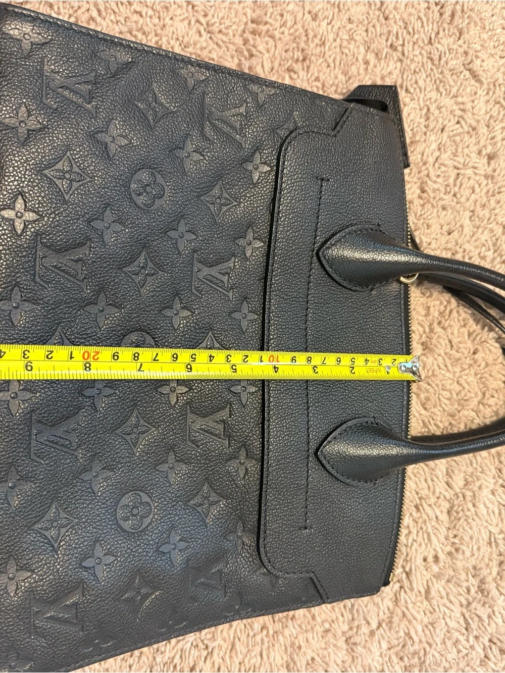 Louis Vuitton Onthego PM Black Monogram Empreinte Embossed Leather Tote